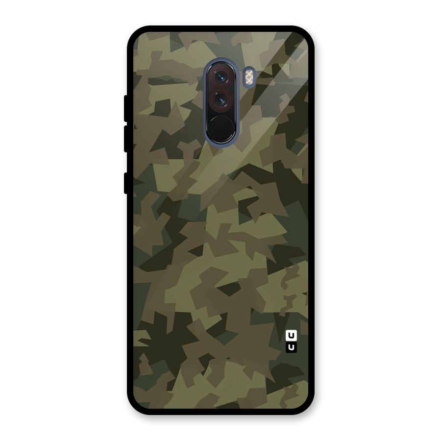 Army Abstract Glass Back Case for Poco F1