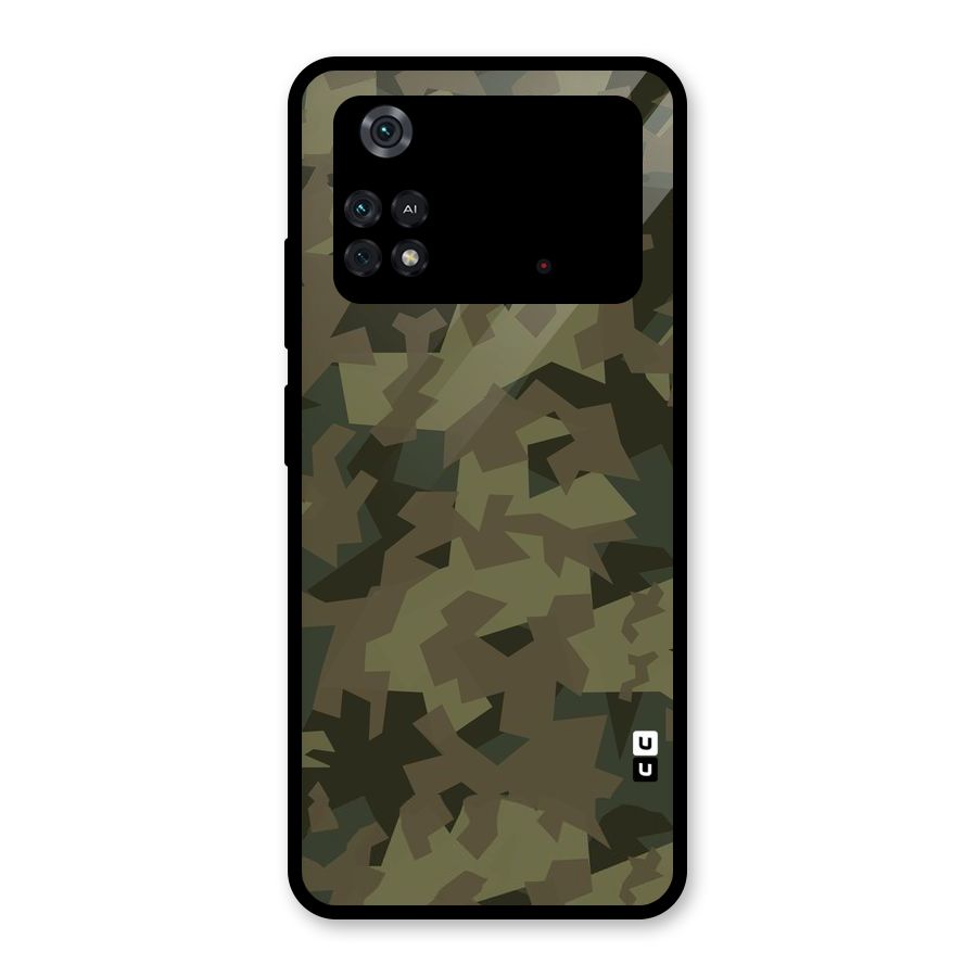 Army Abstract Glass Back Case for Poco M4 Pro 4G