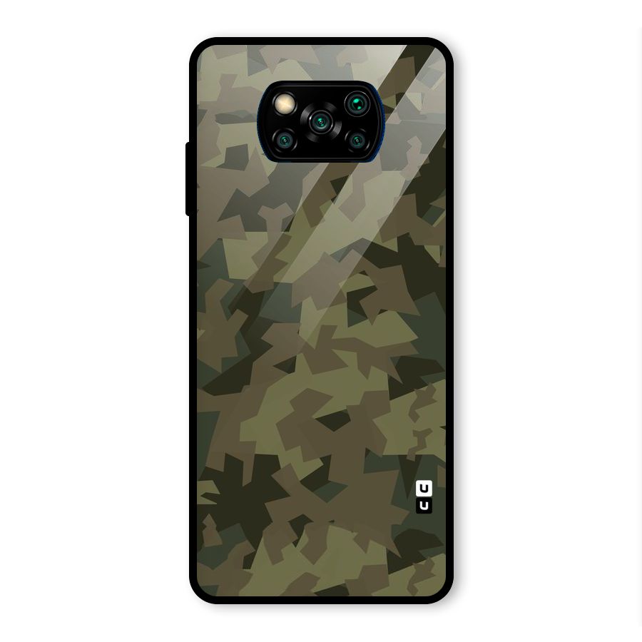 Army Abstract Glass Back Case for Poco X3 Pro