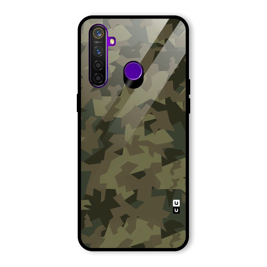 Army Abstract Glass Back Case for Realme 5 Pro