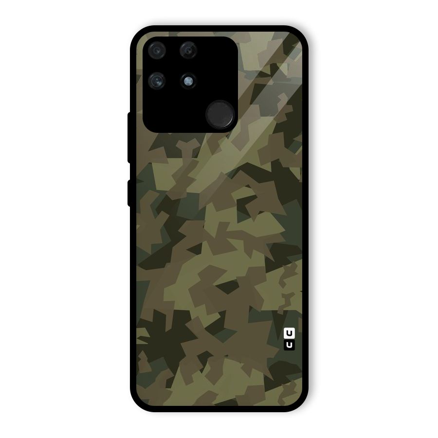 Army Abstract Glass Back Case for Realme Narzo 50A