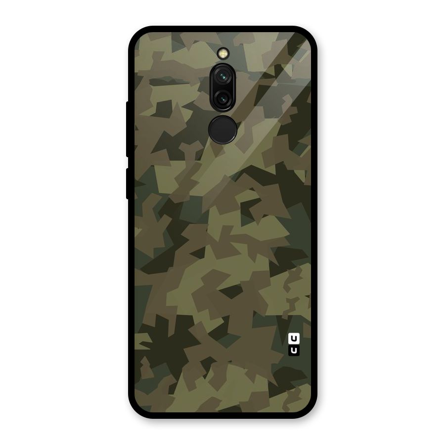Army Abstract Glass Back Case for Redmi 8