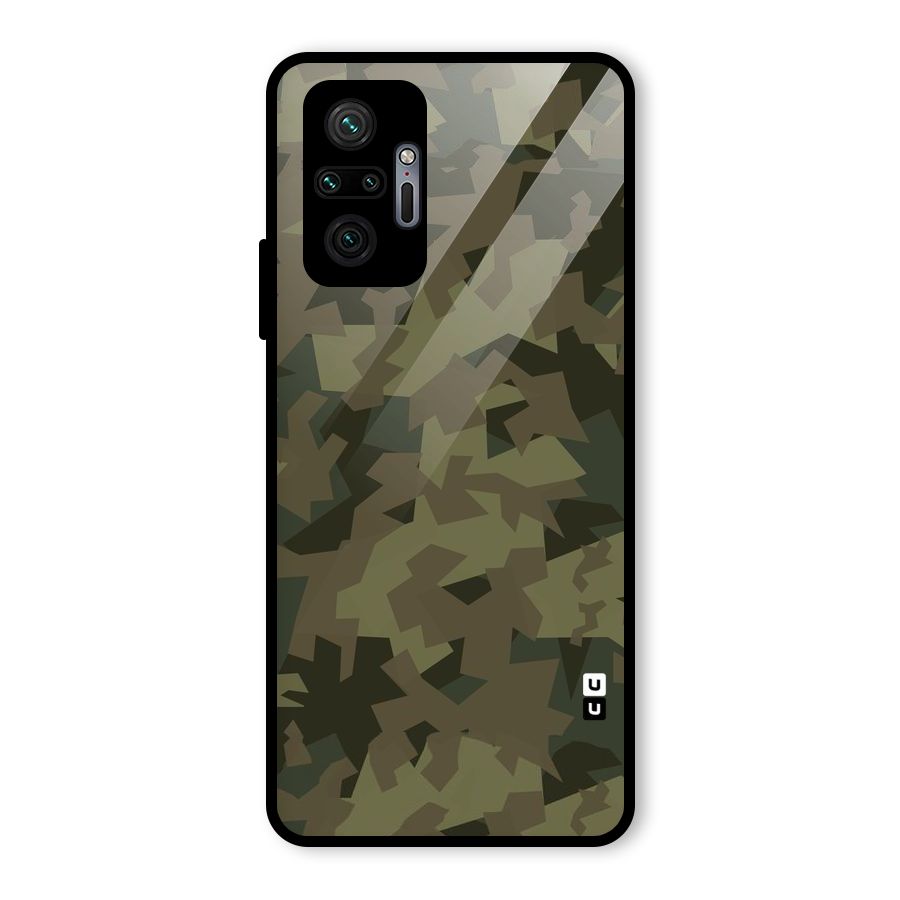 Army Abstract Glass Back Case for Redmi Note 10 Pro