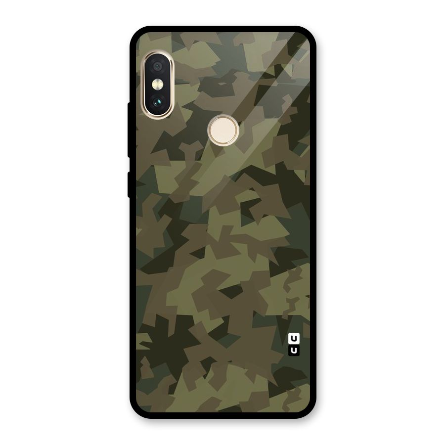 Army Abstract Glass Back Case for Redmi Note 5 Pro
