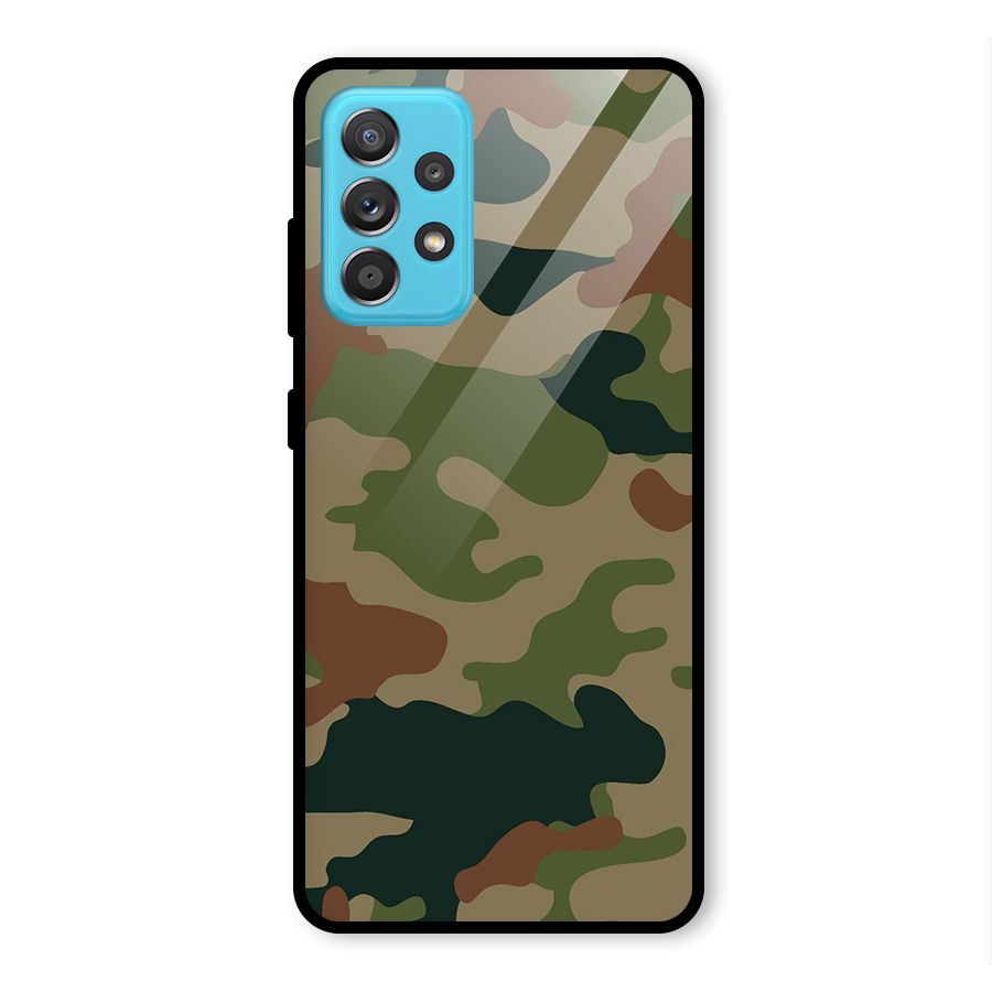 Army Camouflage Glass Back Case for Galaxy A52
