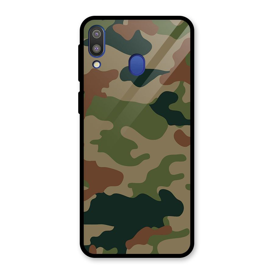 Army Camouflage Glass Back Case for Galaxy M20