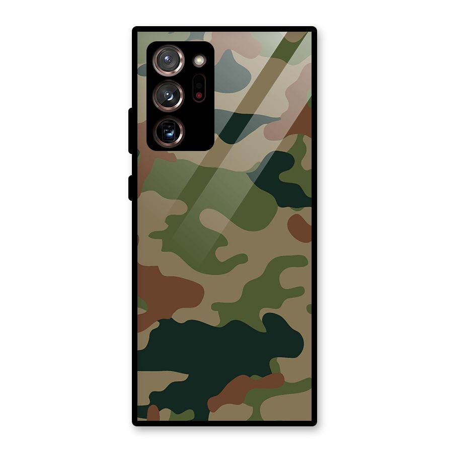 Army Camouflage Glass Back Case for Galaxy Note 20 Ultra 5G
