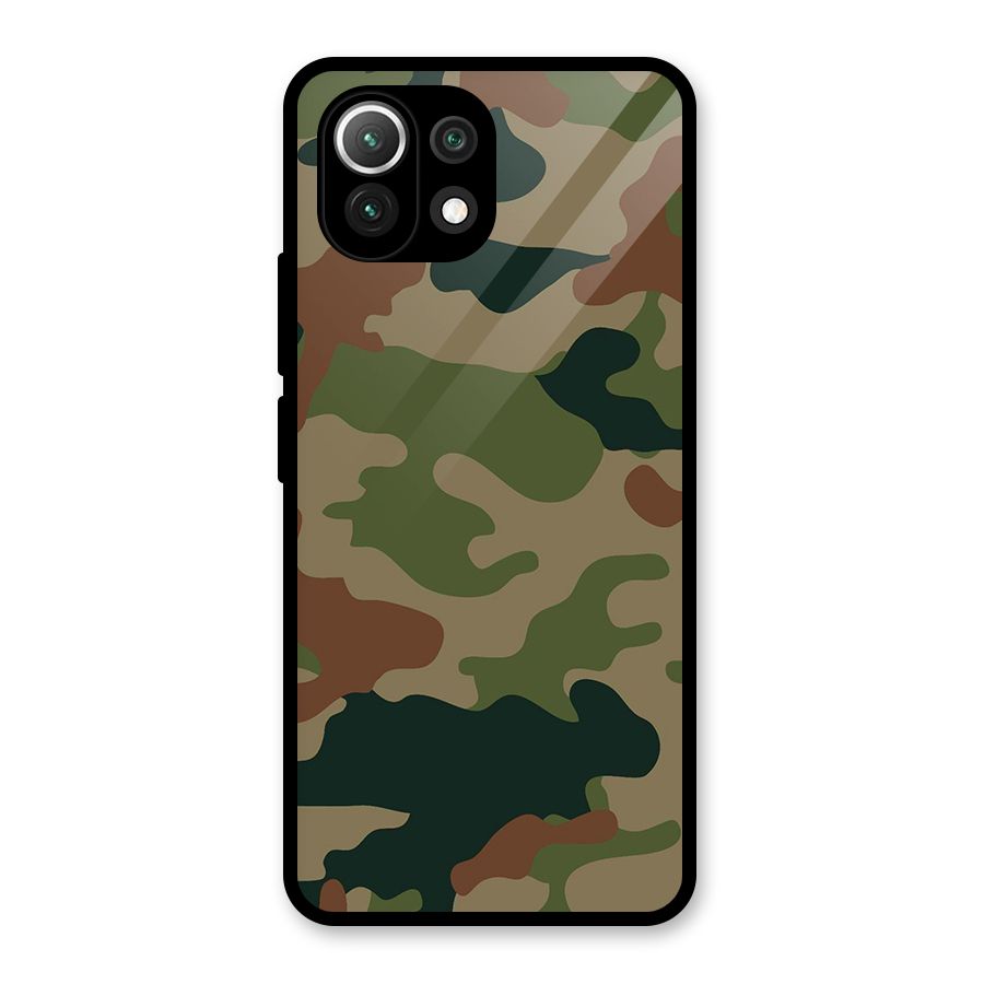 Army Camouflage Glass Back Case for Mi 11 Lite NE 5G