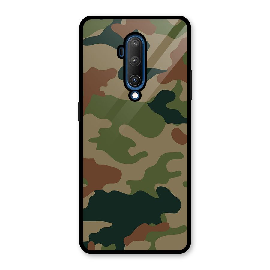 Army Camouflage Glass Back Case for OnePlus 7T Pro