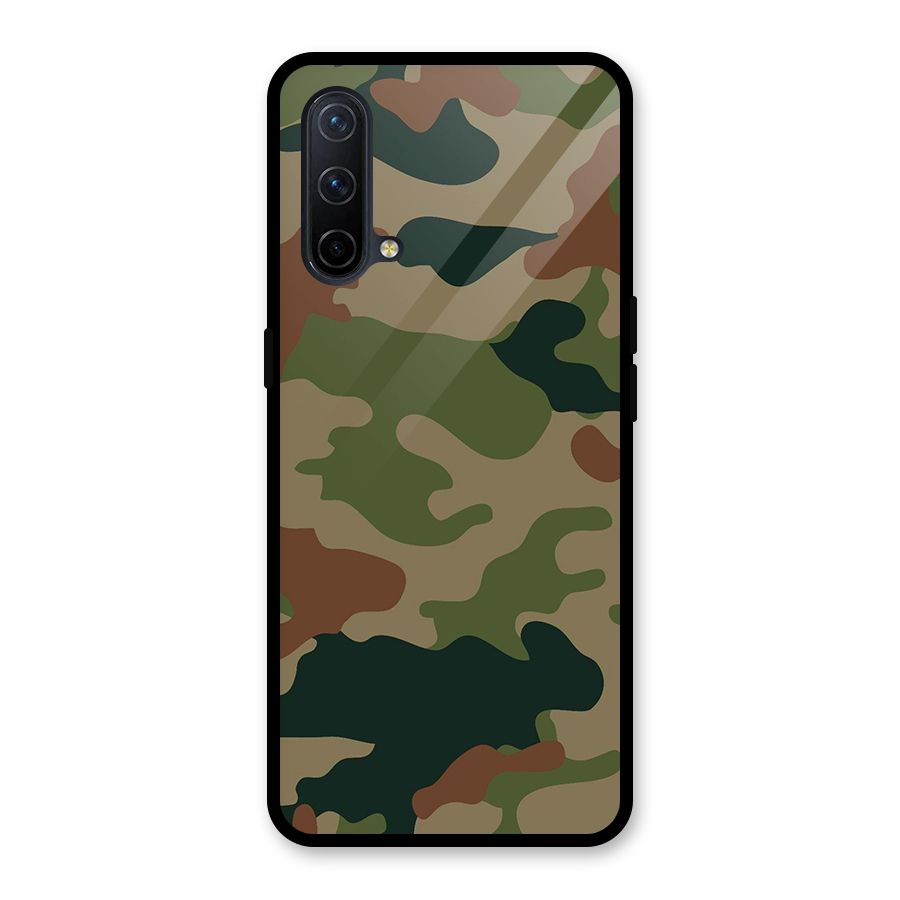 Army Camouflage Glass Back Case for OnePlus Nord CE 5G