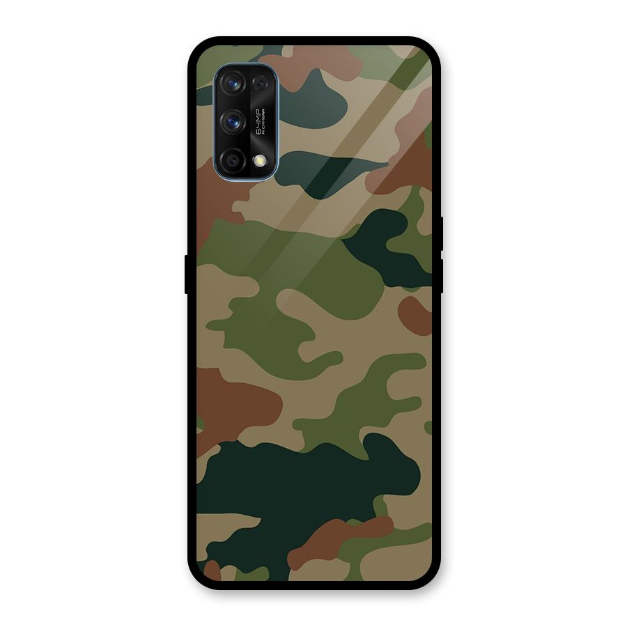 Army Camouflage Glass Back Case for Realme 7 Pro