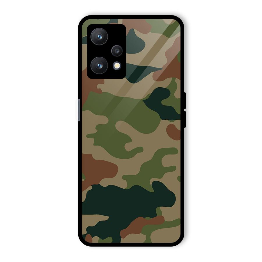 Army Camouflage Glass Back Case for Realme 9 Pro 5G
