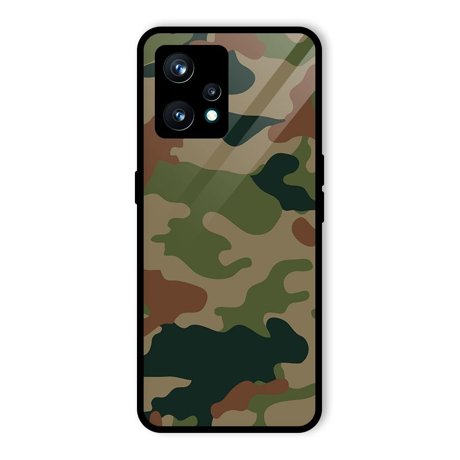 Army Camouflage Glass Back Case for Realme 9 Pro Plus 5G