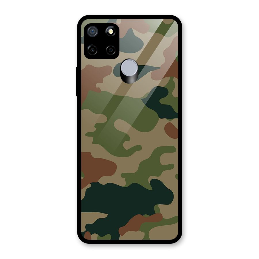 Army Camouflage Glass Back Case for Realme Narzo 20