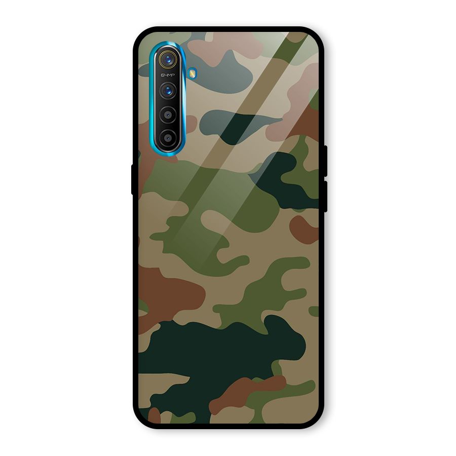 Army Camouflage Glass Back Case for Realme X2