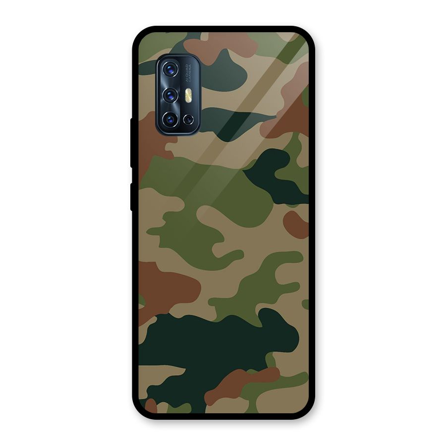 Army Camouflage Glass Back Case for Vivo V17