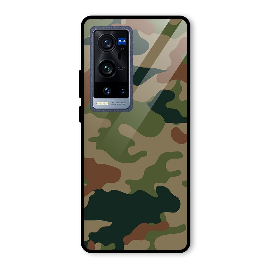 Army Camouflage Glass Back Case for Vivo X60 Pro Plus