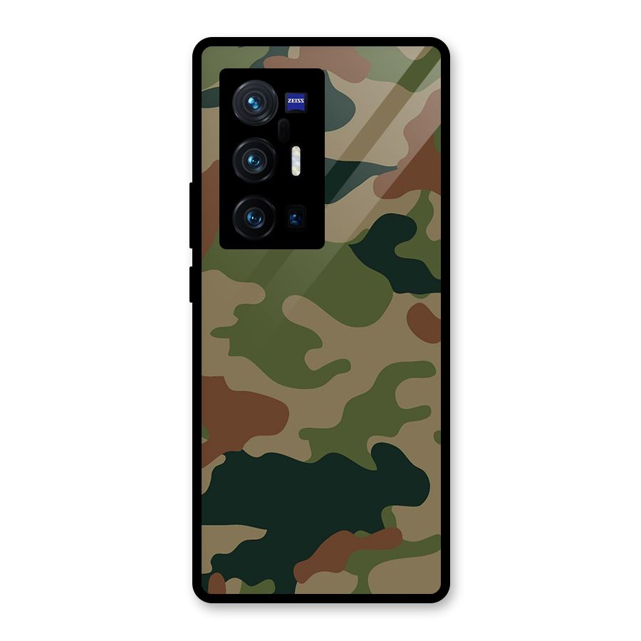 Army Camouflage Glass Back Case for Vivo X70 Pro Plus