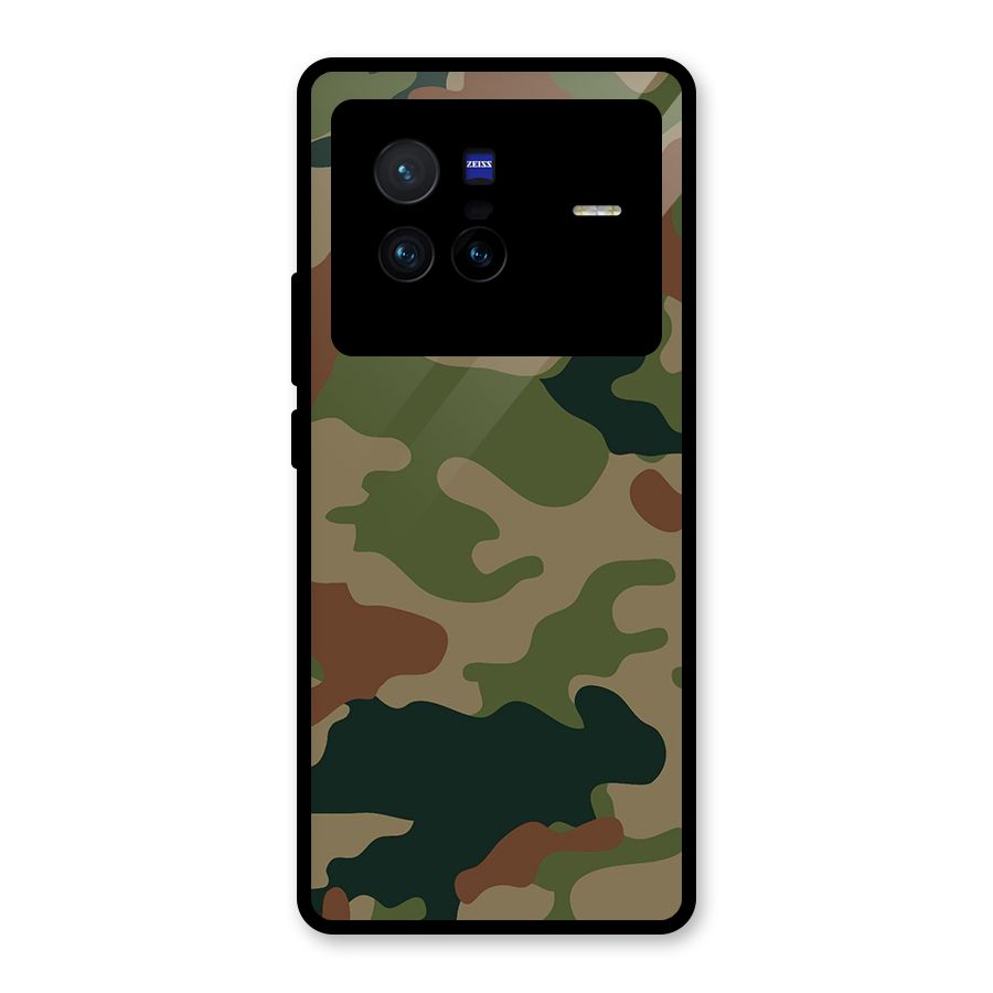 Army Camouflage Glass Back Case for Vivo X80