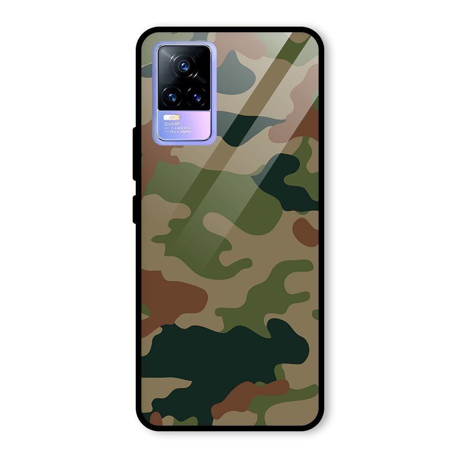 Army Camouflage Glass Back Case for Vivo Y73