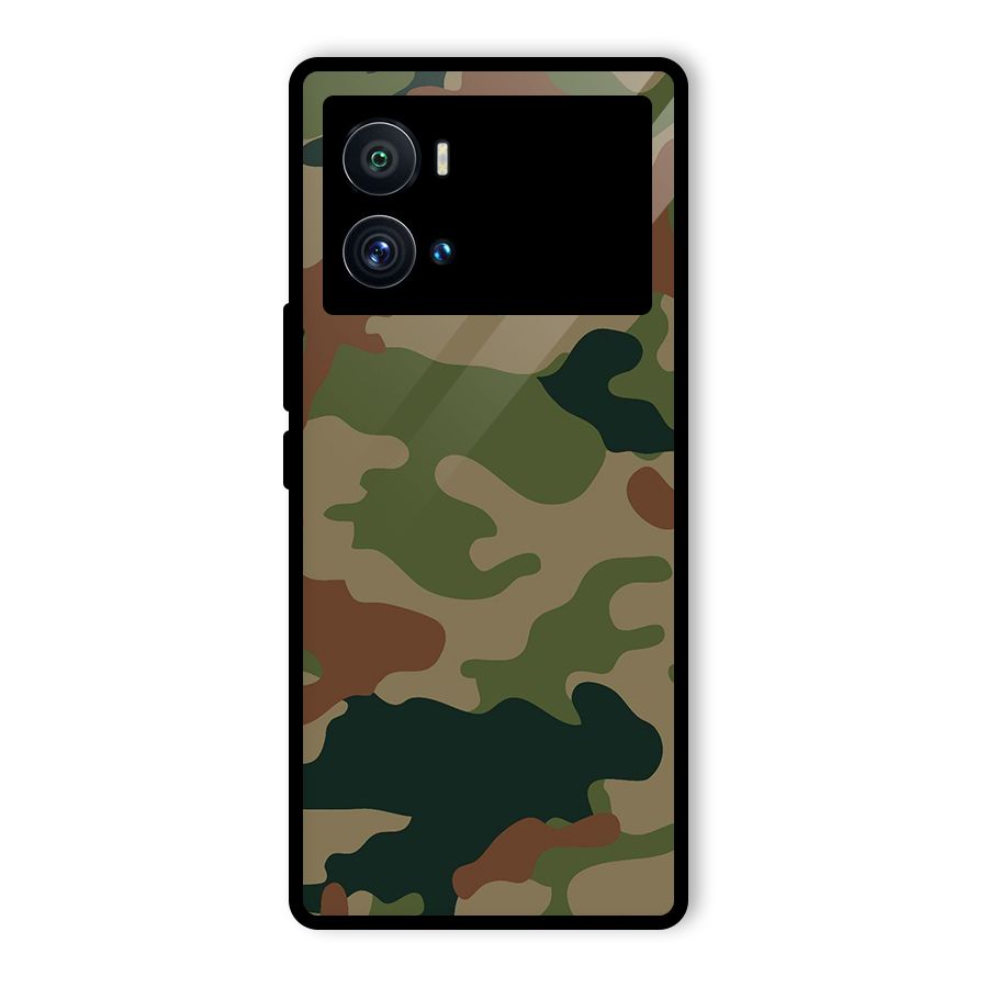 Army Camouflage Glass Back Case for Vivo iQOO 9 Pro
