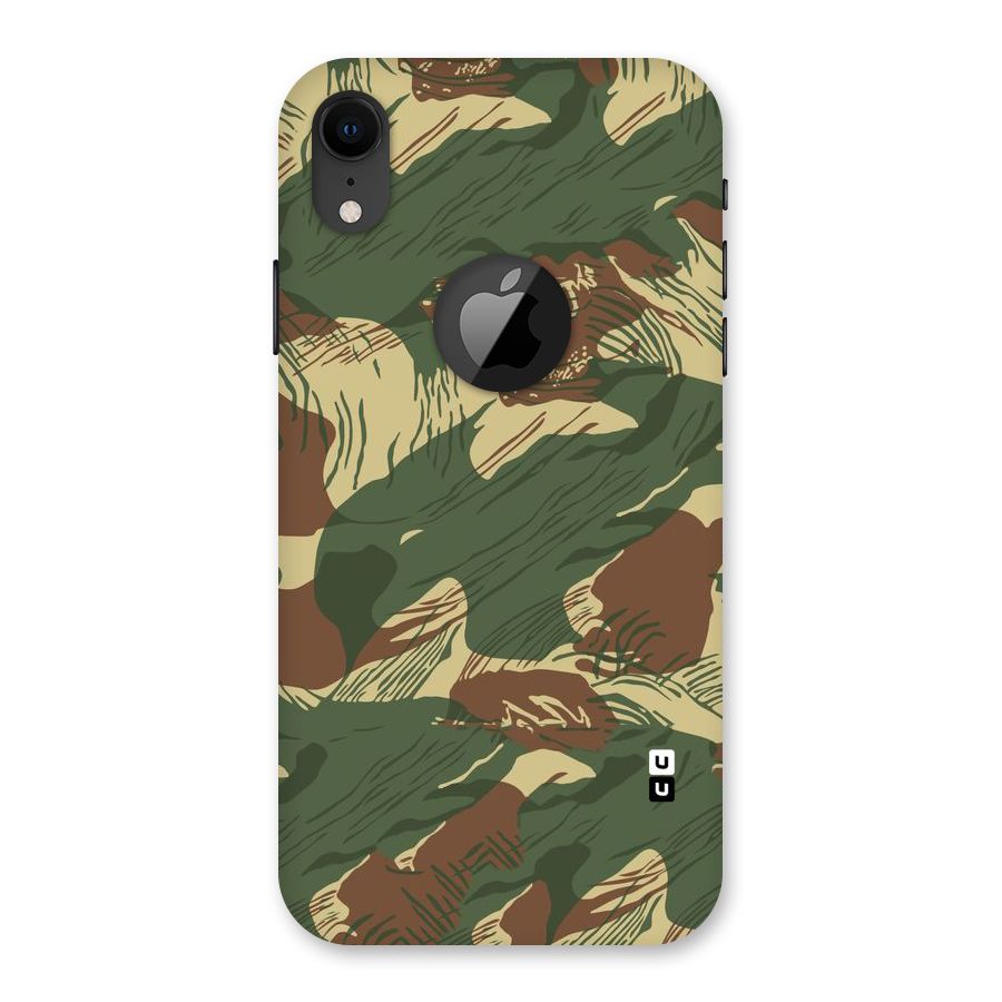 Army Design Back Case for iPhone XR Logo Cut