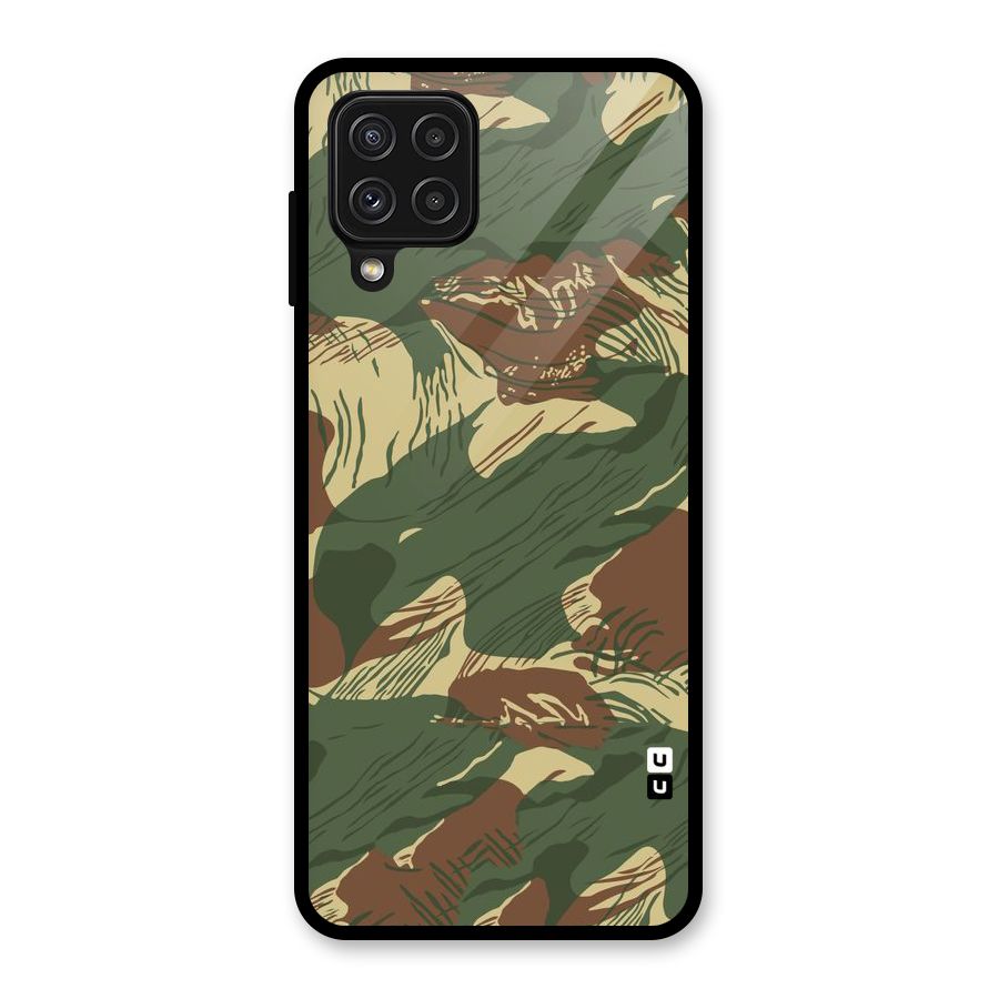 Army Design Glass Back Case for Galaxy A22 4G