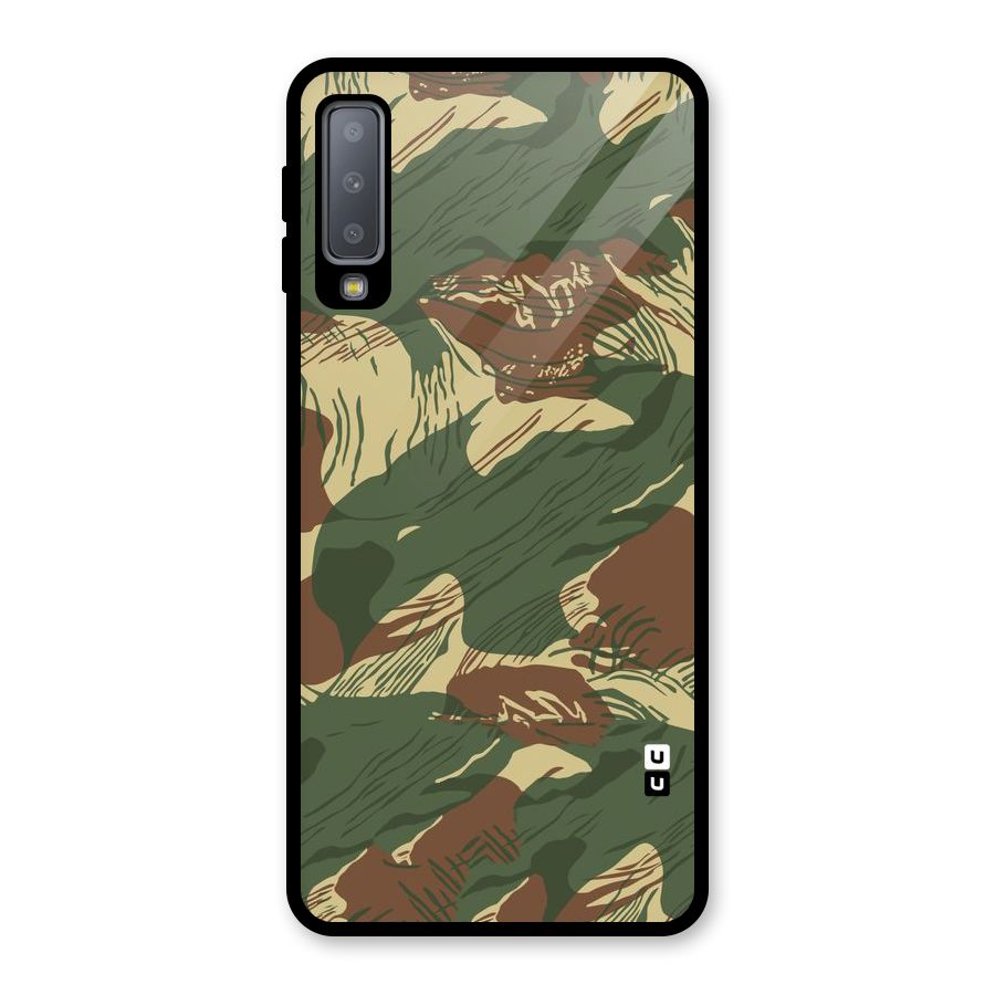 Army Design Glass Back Case for Galaxy A7 (2018)