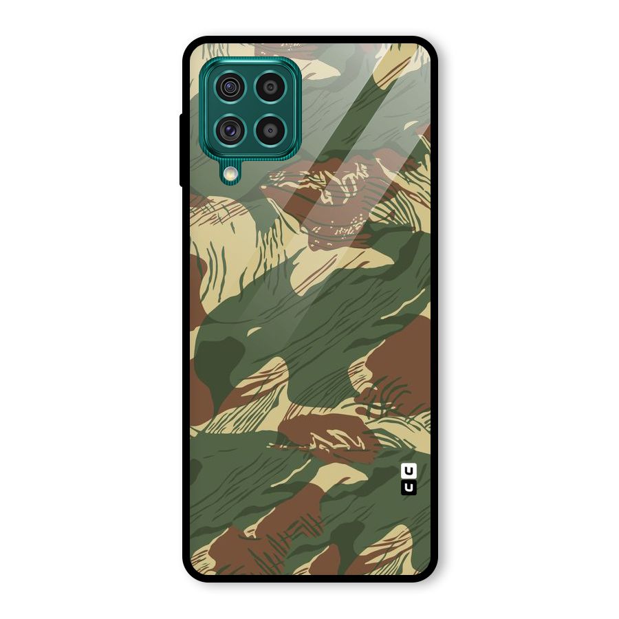 Army Design Glass Back Case for Galaxy F62
