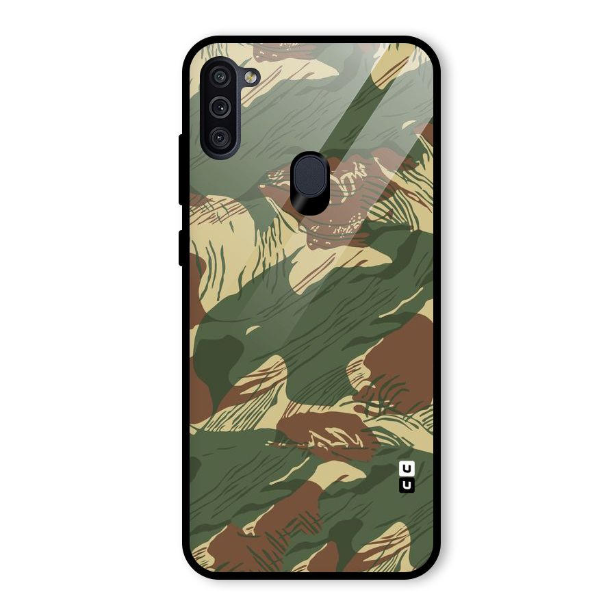 Army Design Glass Back Case for Galaxy M11