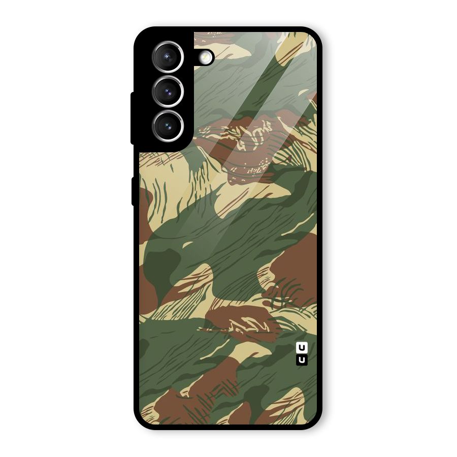 Army Design Glass Back Case for Galaxy S21 5G
