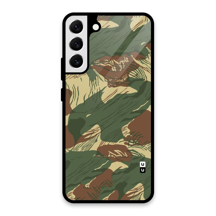 Army Design Glass Back Case for Galaxy S22 Plus 5G
