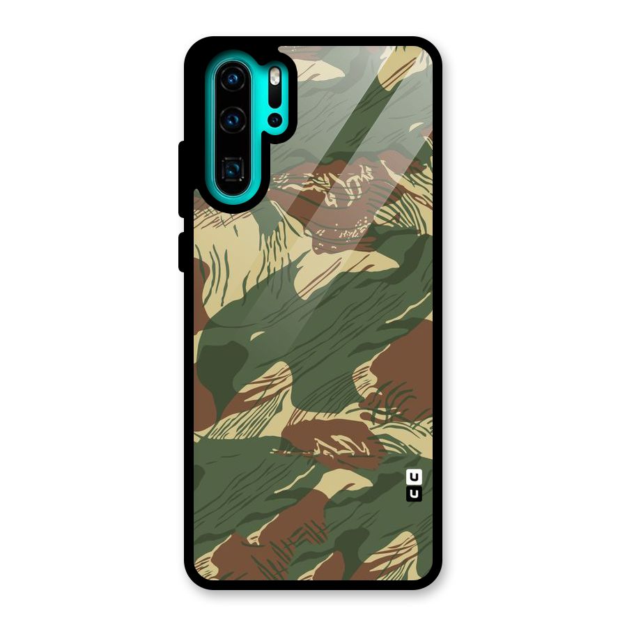 Army Design Glass Back Case for Huawei P30 Pro
