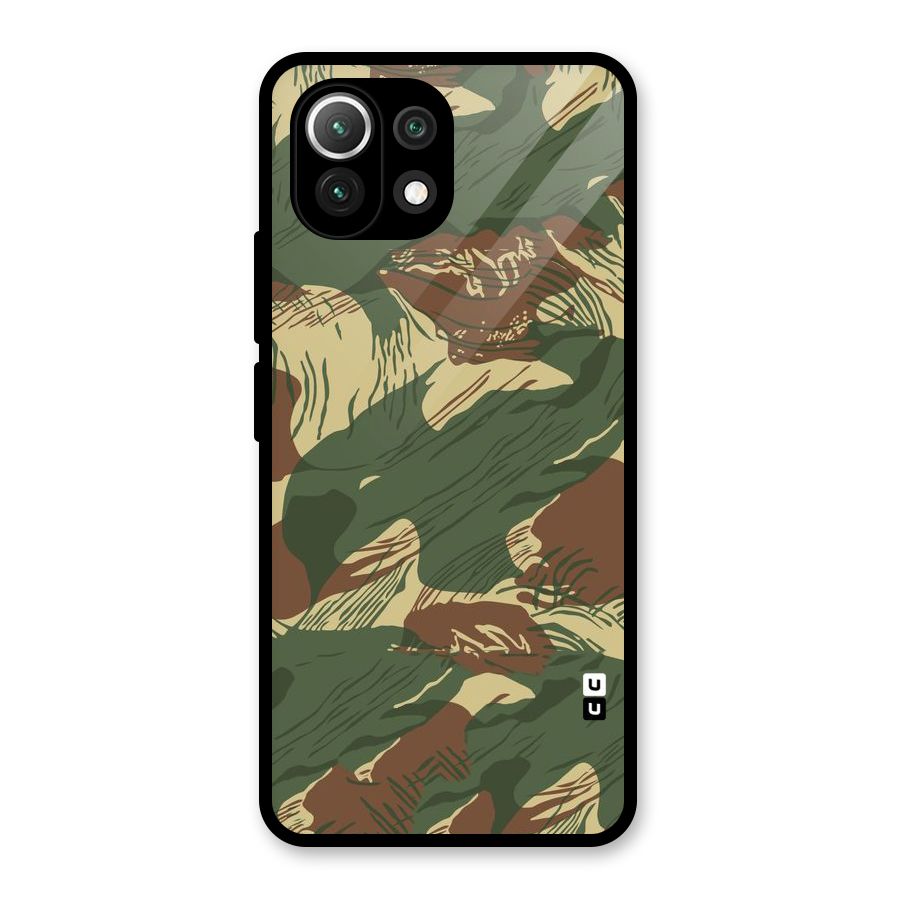 Army Design Glass Back Case for Mi 11 Lite NE 5G