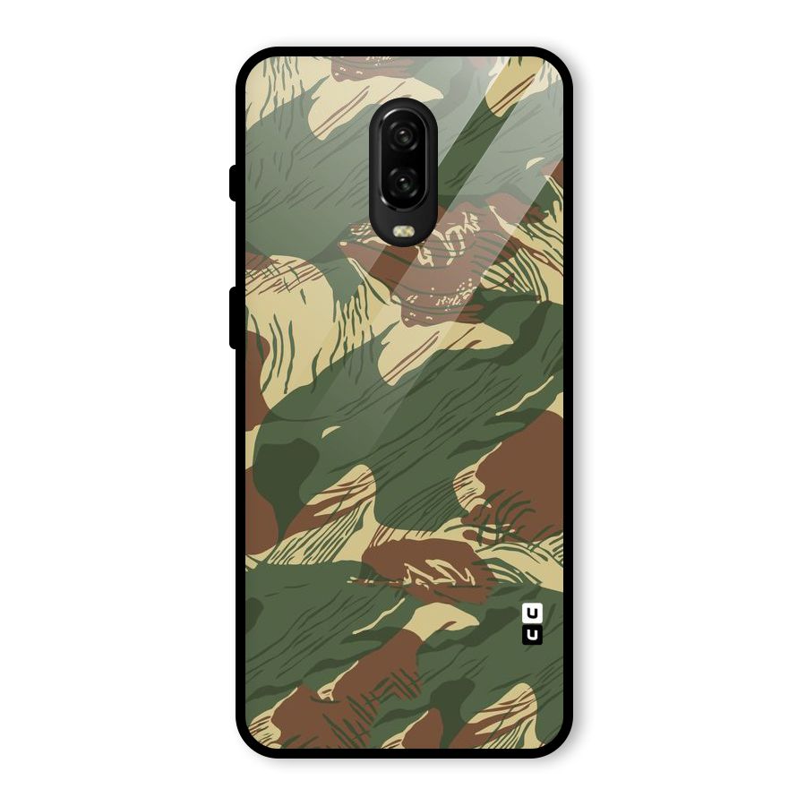 Army Design Glass Back Case for OnePlus 6T