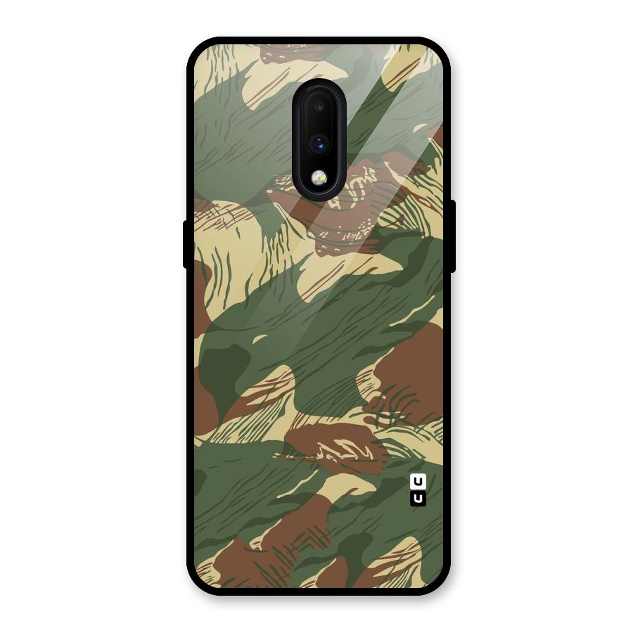 Army Design Glass Back Case for OnePlus 7
