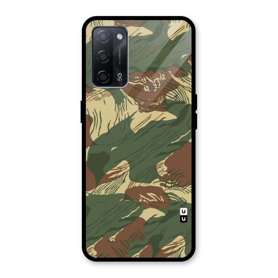 Army Design Glass Back Case for Oppo A53s 5G