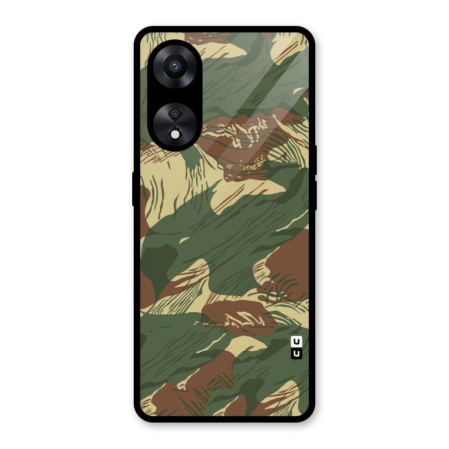 Army Design Glass Back Case for Oppo A78