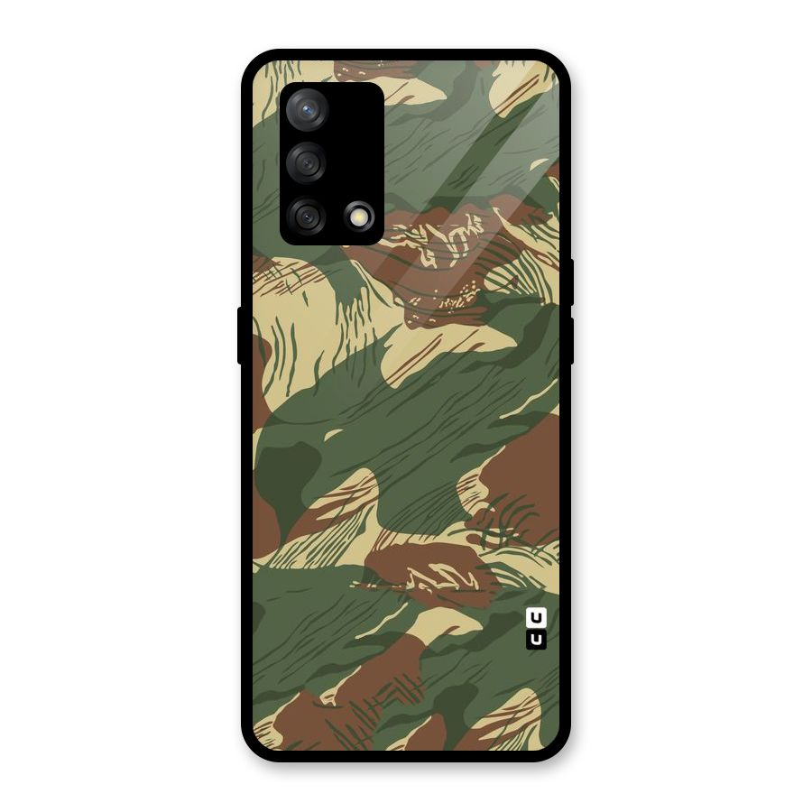 Army Design Glass Back Case for Oppo F19