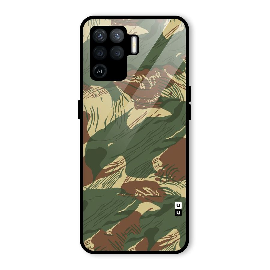 Army Design Glass Back Case for Oppo F19 Pro