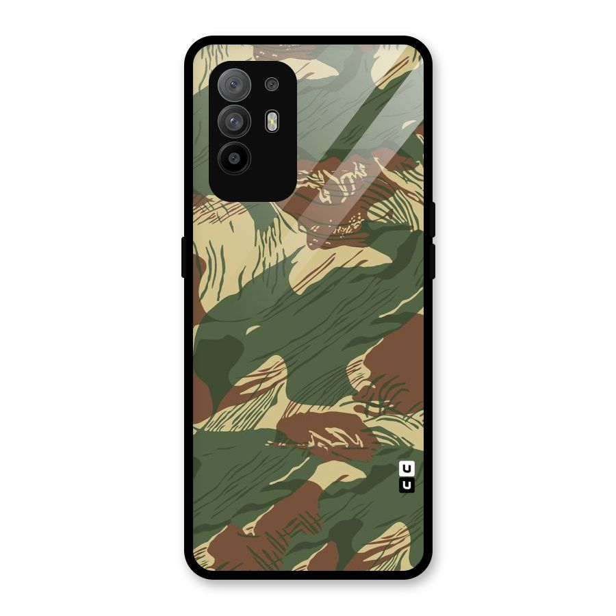 Army Design Glass Back Case for Oppo F19 Pro Plus 5G