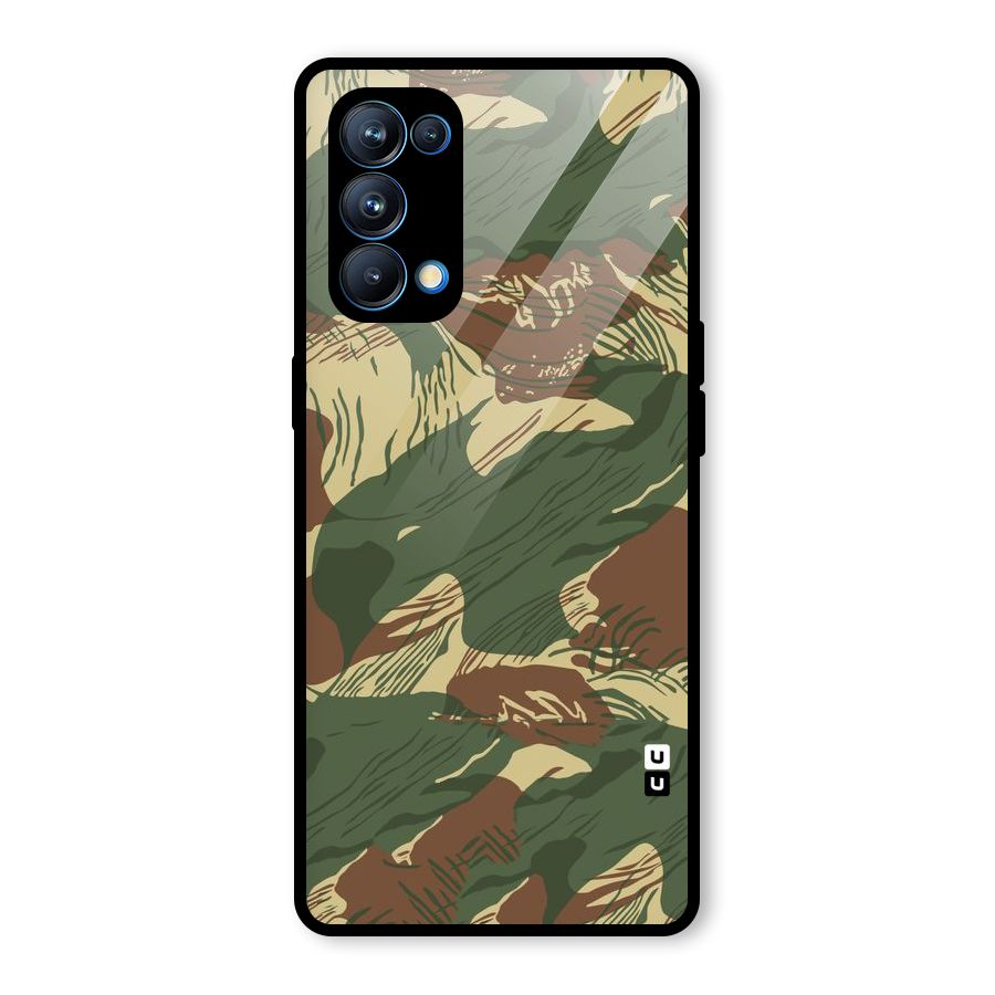 Army Design Glass Back Case for Oppo Reno5 Pro 5G