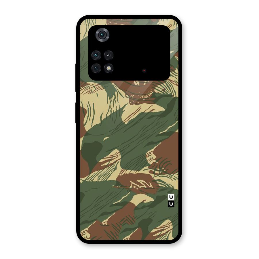 Army Design Glass Back Case for Poco M4 Pro 4G