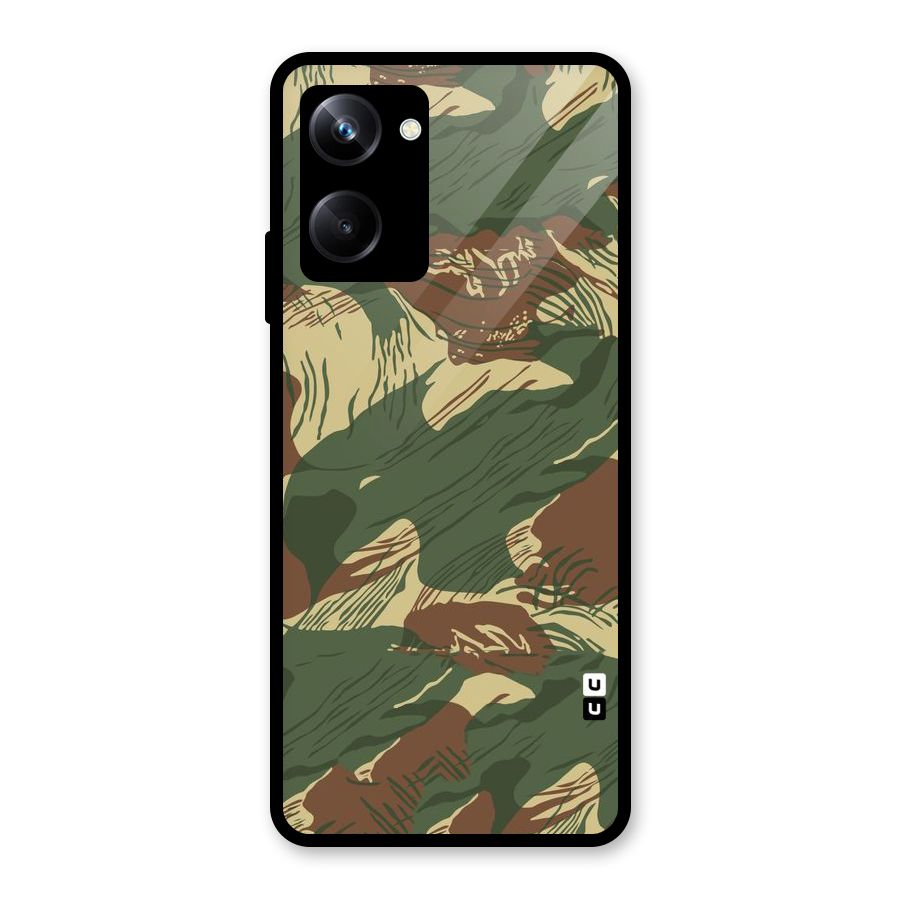 Army Design Glass Back Case for Realme 10 Pro