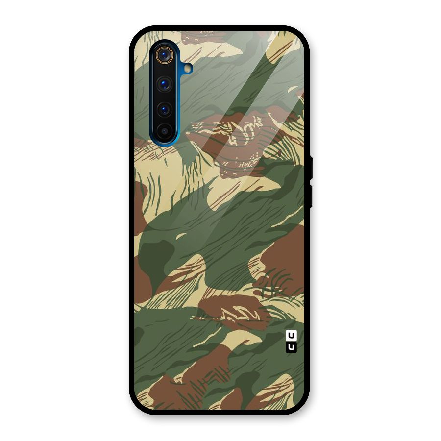 Army Design Glass Back Case for Realme 6 Pro
