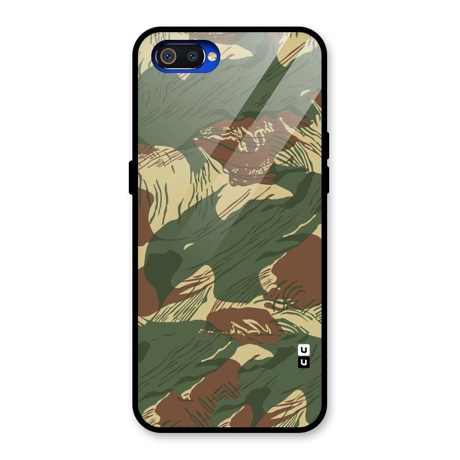 Army Design Glass Back Case for Realme C2