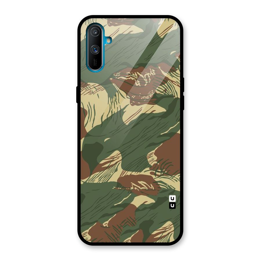 Army Design Glass Back Case for Realme C3