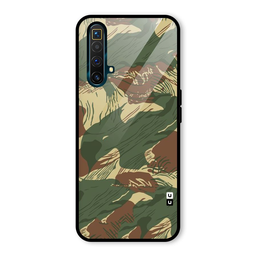 Army Design Glass Back Case for Realme X3