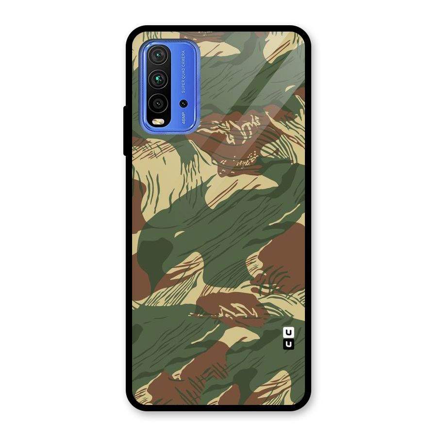 Army Design Glass Back Case for Redmi 9 Power