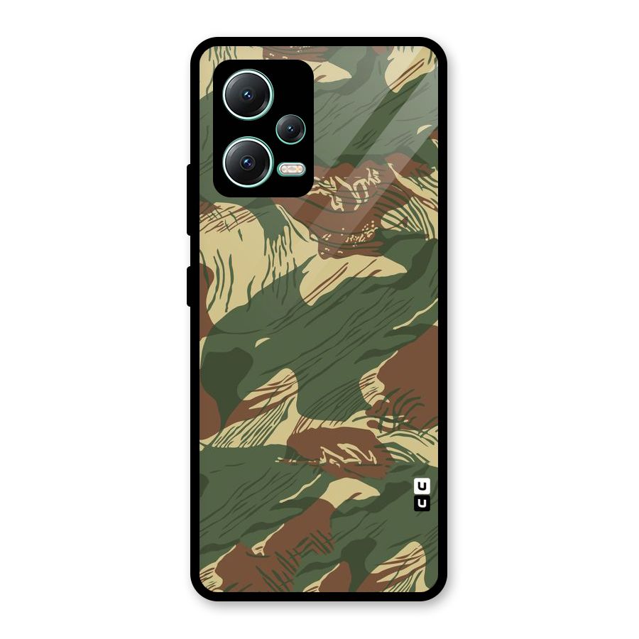 Army Design Glass Back Case for Redmi Note 12 5G
